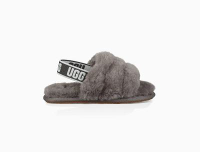 UGG Fluff Yeah Slide Toddlers Slippers Charcoal/ Deep Grey - AU 832WZ